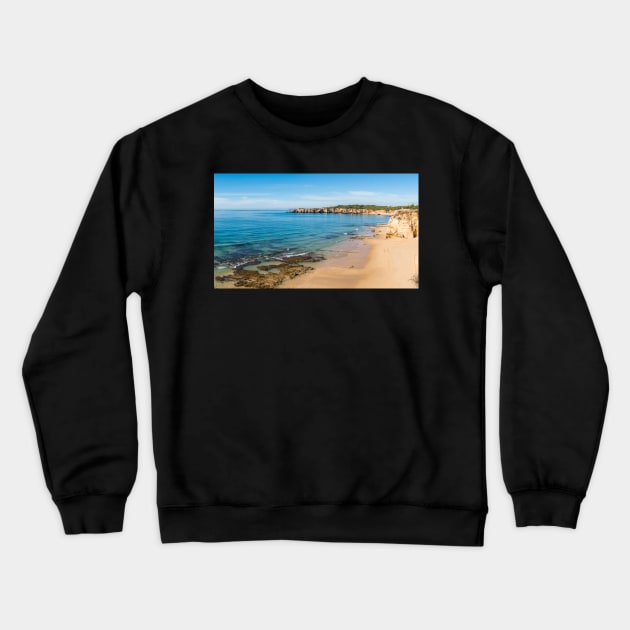 Praia da Rocha in Portimao, Algarve Crewneck Sweatshirt by homydesign